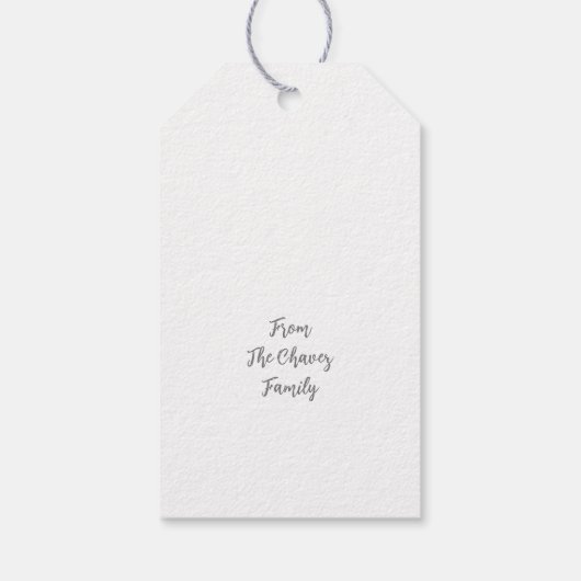 Gepersonaliseerde roze peperkoek Kerstmis Cadeaulabel (Achterkant)