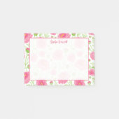 Gepersonaliseerde Roze Pioenrozen Tuin Post-it® Notes (Voorkant)