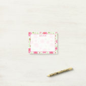 Gepersonaliseerde Roze Pioenrozen Tuin Post-it® Notes (Op bureau)