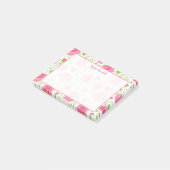 Gepersonaliseerde Roze Pioenrozen Tuin Post-it® Notes (Schuin)