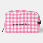 Gepersonaliseerde Roze Plaid Toilettas Toilettasje (Achterkant)