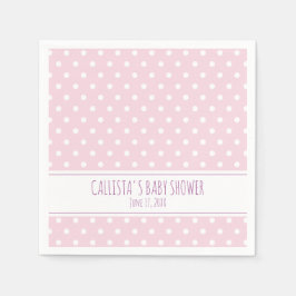 Gepersonaliseerde roze Polka Dot Baby shower Servet
