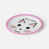 Gepersonaliseerde roze pols t Kitty Cat Papieren Bordje (Gekanteld)
