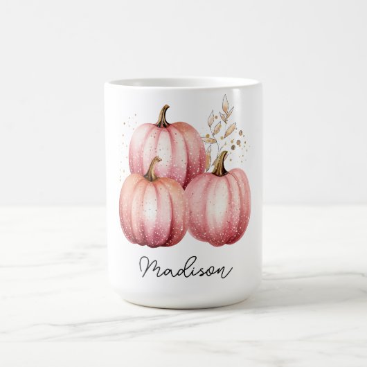 Gepersonaliseerde roze pompoen Mok (Center)