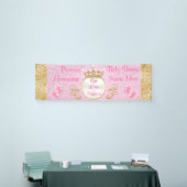 Gepersonaliseerde roze prinses Baby shower banner (Beurs)