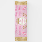 Gepersonaliseerde roze prinses Baby shower banner (Verticaal)