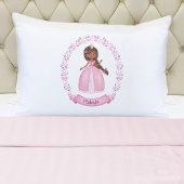 Gepersonaliseerde roze prinses Girl Pillowcase Kussensloop