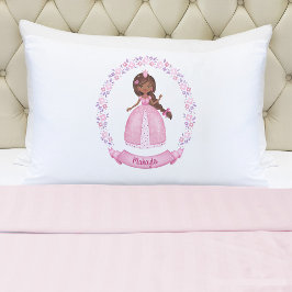 Gepersonaliseerde roze prinses Girl Pillowcase Kussensloop