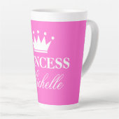 Gepersonaliseerde roze prinses mok met kroon logo (Rechterhoek)