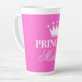 Gepersonaliseerde roze prinses mok met kroon logo (Linkerhoek)