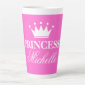 Gepersonaliseerde roze prinses mok met kroon logo (Voorkant)