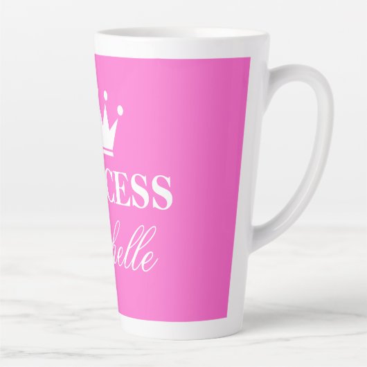 Gepersonaliseerde roze prinses mok met kroon logo (Rechts)