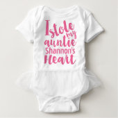 Gepersonaliseerde roze quote gestolen mijn tantes  romper (Voorkant)