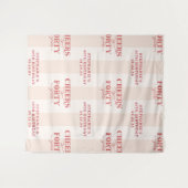 Gepersonaliseerde roze rode 40e verjaardag achterg wandkleed (Voorkant (horizontaal))