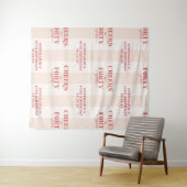 Gepersonaliseerde roze rode 40e verjaardag achterg wandkleed (In Situ (horizontaal))