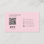 Gepersonaliseerde roze & rode boog | elegant visitekaartje (Achterkant)