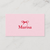 Gepersonaliseerde roze & rode boog | elegant visitekaartje (Voorkant)
