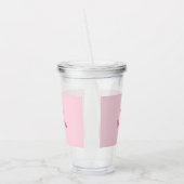 Gepersonaliseerde roze & rode boog naam acryl drinkbeker (Links)