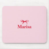 Gepersonaliseerde roze & rode boog naam muismat (Voorkant)