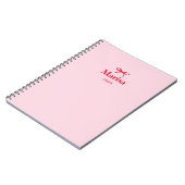 Gepersonaliseerde roze & rode boog naam notitieboek (Linkerzijde)