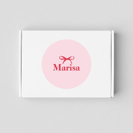 Gepersonaliseerde roze & rode boog naam ronde sticker