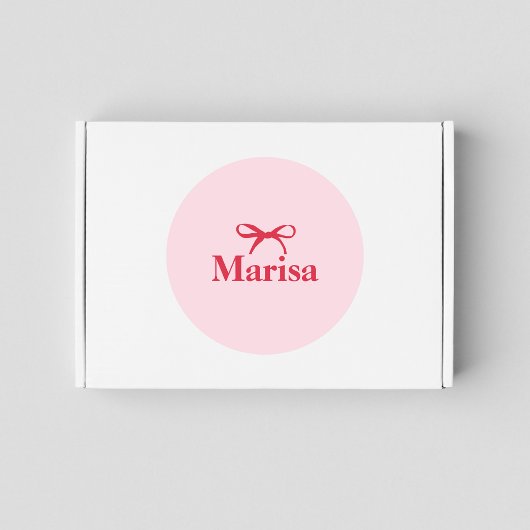 Gepersonaliseerde roze & rode boog naam ronde sticker