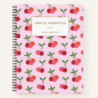Gepersonaliseerde roze rode kersen fruit retro pat