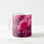 Gepersonaliseerde Roze Rook Koffiemok (Voorkant links)