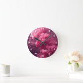 Gepersonaliseerde Roze Rook Ronde Klok (Huis)