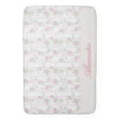 Gepersonaliseerde Roze Roos Bloemen Badmat (Voorkant Verticaal)