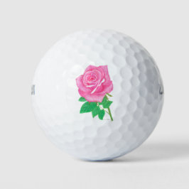 Gepersonaliseerde Roze Roos Golfballen