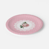 Gepersonaliseerde roze Roos papier Borden Papieren Bordje (Gekanteld)