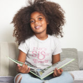 Gepersonaliseerde roze roze biozusje gebogen tekst t-shirt