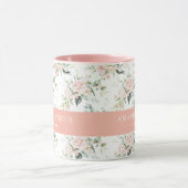 Gepersonaliseerde roze roze groen-legante Florist Mok (Midden)