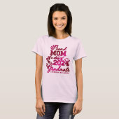 Gepersonaliseerde roze roze moeder van 2023 Afstud T-shirt (Voorkant volledig)