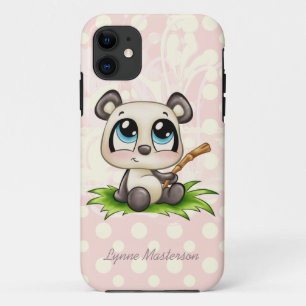 Gepersonaliseerde roze roze polkadots met 5 hoesje