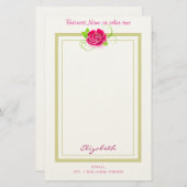 Gepersonaliseerde roze roze roze bedrijven briefpapier (Voorkant / Achterkant)