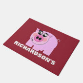 Gepersonaliseerde roze roze roze deurmat (Schuin)