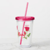 Gepersonaliseerde roze roze roze roze acryl drinkbeker (Achterkant)