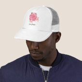 Gepersonaliseerde Roze Roze Vlinder Bloemen Trucker Pet (In situ)