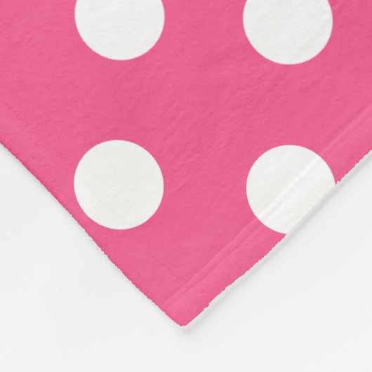 Gepersonaliseerde roze roze witte poka dots fleece deken (Hoek)