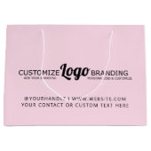 Gepersonaliseerde Roze Roze Zakelijk Logo Bedrijfs Groot Cadeauzakje (Voorkant)