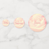 Gepersonaliseerde roze rozen 70e verjaardag confetti (Voorkanten)