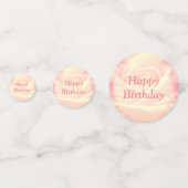 Gepersonaliseerde roze rozen 70e verjaardag confetti (Achterkanten)