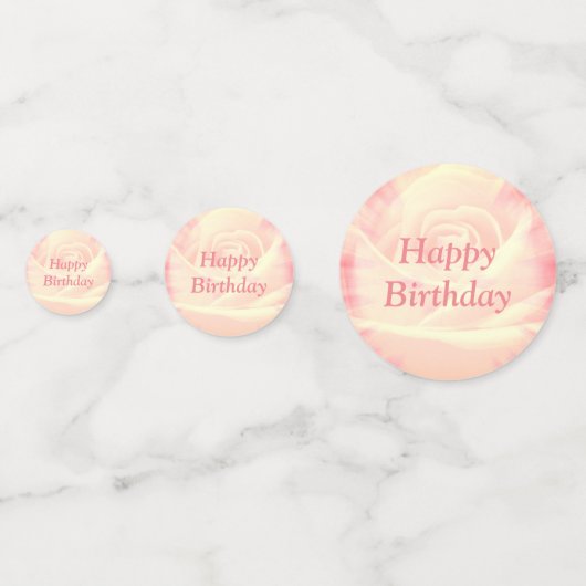 Gepersonaliseerde roze rozen 70e verjaardag confetti (Achterkanten)