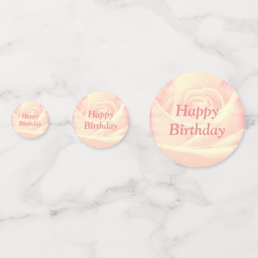 Gepersonaliseerde Roze Rozen 90ste verjaardag Confetti (Achterkanten)