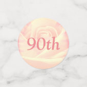 Gepersonaliseerde Roze Rozen 90ste verjaardag Confetti (Kleine voorkant)