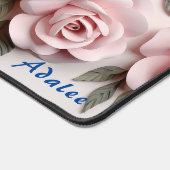 Gepersonaliseerde Roze Rozen Bloemen Desk Mat (Hoek)