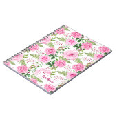 Gepersonaliseerde roze rozen notitieboek (Linkerzijde)