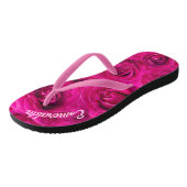 GEPERSONALISEERDE ROZE ROZEN PATROON JANDALS TEENSLIPPERS (Schuin)